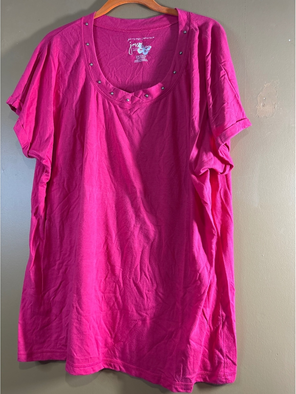 HC1207. Just My Size Women's Pink Short Sleeve T-Shirt 2X